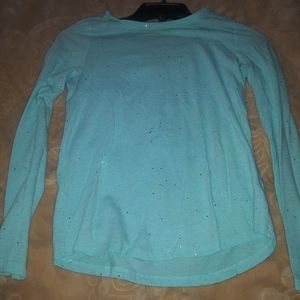 turquoise / green long sleeve shirt